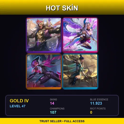 EUNE | Victorious Draven | Spirit Blossom Kayle | PROJECT: Irelia | Lunar Empress Ashe | 14 Skin | 107 Champ | Gold IV | Lv47
