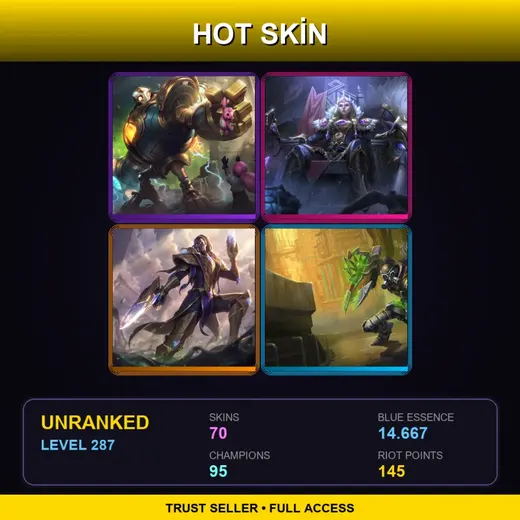 LAN | Victorious Blitzcrank | Victorious Sejuani | Victorious Lucian | Hextech Singed | 70 Skin | 95 Champ | Lv287