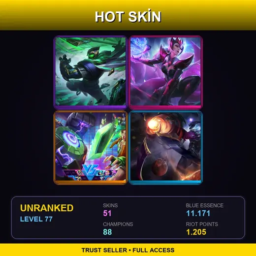 EUW | Conqueror Jax | Challenger Ahri | Spirit Blossom Vayne | PROJECT: Mordekaiser | 51 Skin | 88 Champ | Lv77