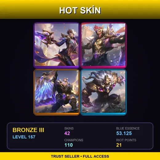 TR | Victorious Fiora | Victorious Draven | Victorious Braum | Victorious Rengar | 42 Skin | 110 Champ | Bronze III | Lv157