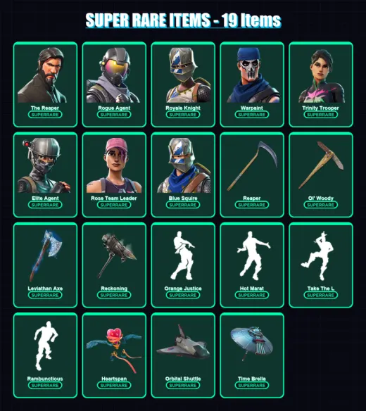 [PC] | The Reaper | Rogue Agent | Royale Knight | Warpaint | Trinity Trooper | 304 skin | 286 pickaxe | 239 emote | 218 glider | Lv4085
