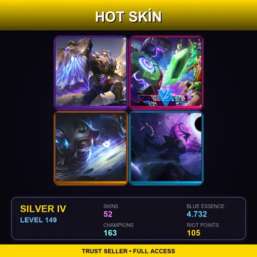 VN | Victorious Braum | Arcade Riven | Cosmic Enchantress Lulu | Dark Star Thresh | 52 Skin | 163 Champ | Silver IV | Lv149 — LoL account