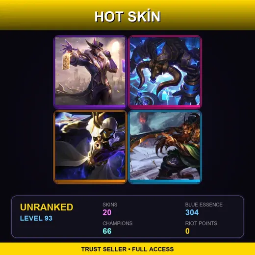 SG | Victorious Twisted Fate | Hextech Alistar | Cosmic Reaver Kassadin | PROJECT: Yasuo | 20 Skin | 66 Champ | Lv93 — Atlantean Syndra