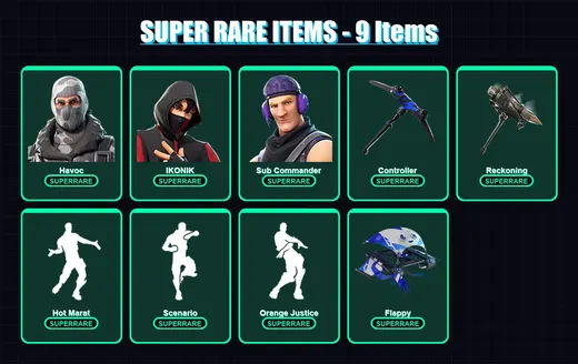[PC/XBOX/PSN] | Havoc | IKONIK | Sub Commander | Hybrid | Calamity | 50 skin | 65 pickaxe | 68 emote | 65 glider | Lv816