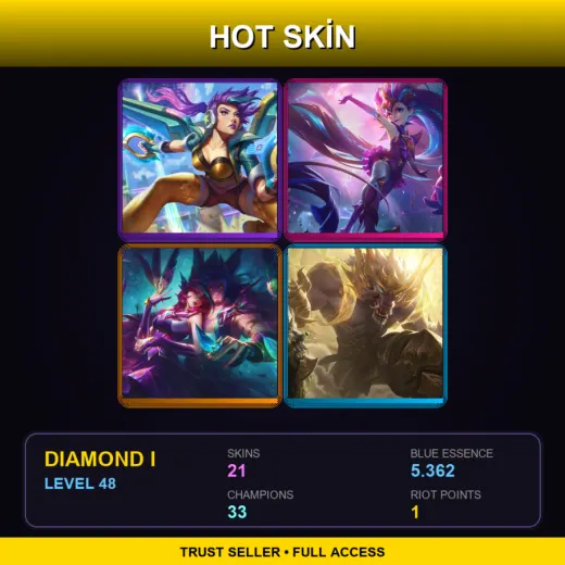 SG | Arcade Kai'Sa | Star Guardian Zoe | Star Guardian Xayah | Lunar Guardian Warwick | 21 Skin | 33 Champ | Diamond I | Lv48