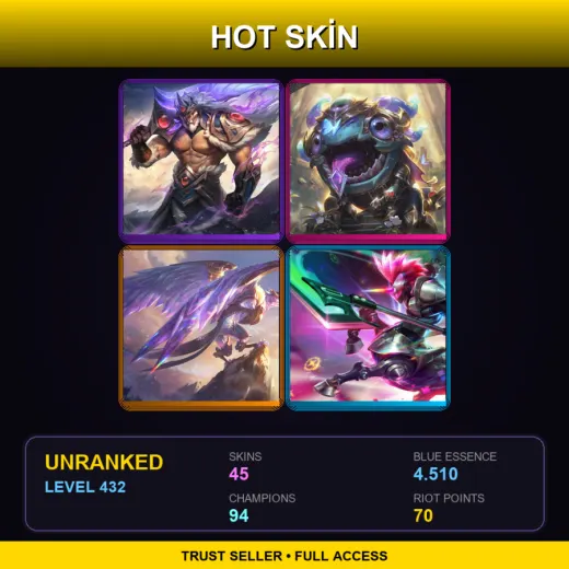 LAN | Victorious Tryndamere | Victorious Kog'Maw | Victorious Anivia | Arcade Hecarim | 45 Skin | 94 Champ | Lv432