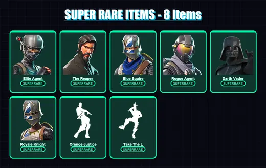 [PS4/PS5/XBOX/PC] | Elite Agent | The Reaper | Blue Squire | Rogue Agent | Darth Vader | 58 skin | 76 pickaxe | 53 emote | 71 glider | Lv784