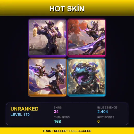 VN | Victorious Twisted Fate | Victorious Master Yi | Victorious Fiora | Victorious Kog'Maw | 34 Skin | 168 Champ | Lv170