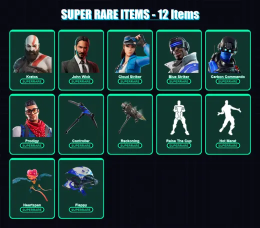 [PS4/PS5/PC] | Kratos | John Wick | Cloud Striker | Blue Striker | Carbon Commando | 118 skin | 152 pickaxe | 132 emote | 113 glider | Lv1572 — Game account