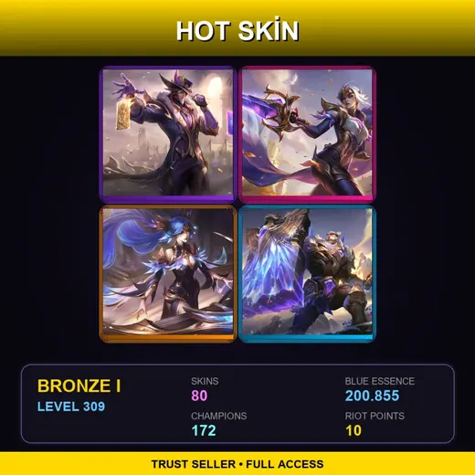 EUNE | Victorious Twisted Fate | Victorious Fiora | Victorious Sona | Victorious Braum | 80 Skin | 172 Champ | Bronze I | Lv309 — Atlantean Syndra
