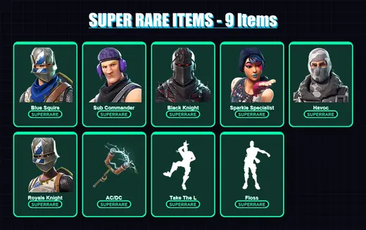 [PC/XBOX/PSN] | Blue Squire | Sub Commander | Black Knight | Sparkle Specialist | Havoc | 10 skin | 7 pickaxe | 10 emote | 10 glider | Lv158