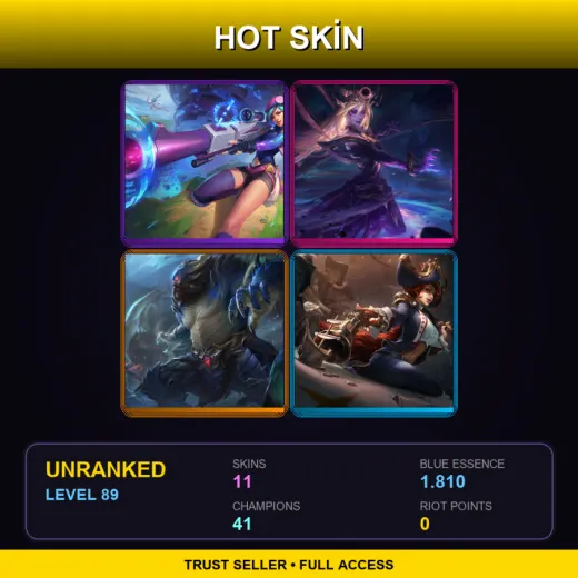 LAN | Arcade Caitlyn | Dark Cosmic Lux | Dragon Oracle Udyr | Waterloo Miss Fortune | 11 Skin | 41 Champ | Lv89