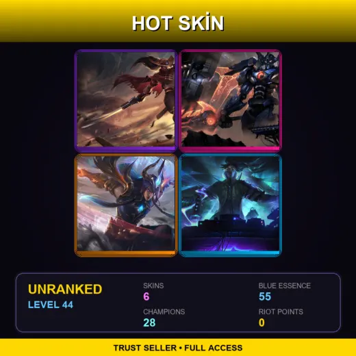 EUNE | High Noon Yasuo | Mecha Aatrox | Dawnbringer Yone | True Damage Yasuo | 6 Skin | 28 Champ | Lv44