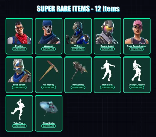 [PC/XBOX/PSN] | Prodigy | Warpaint | Trilogy | Rogue Agent | Rose Team Leader | 69 skin | 53 pickaxe | 71 emote | 57 glider | Lv781