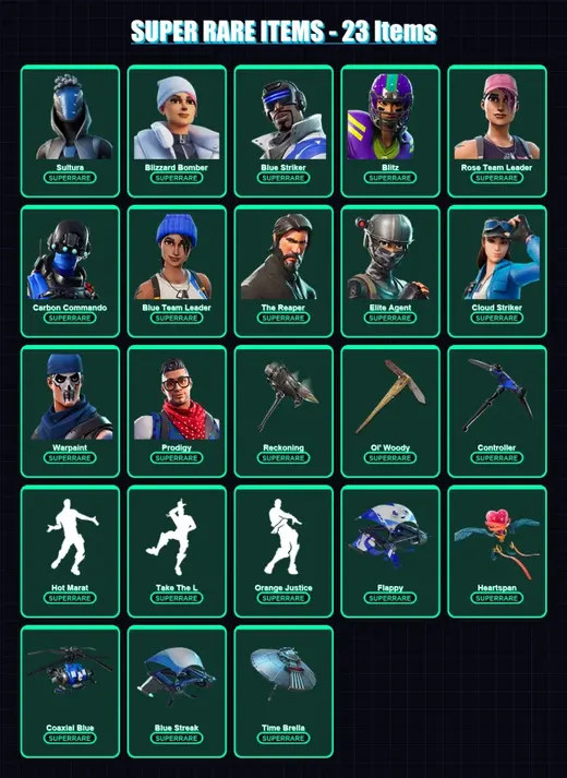 [PC/XBOX/PSN] | Sultura | Blizzard Bomber | Blue Striker | Blitz | Rose Team Leader | 162 skin | 151 pickaxe | 225 emote | 142 glider | Lv2240 — Game account