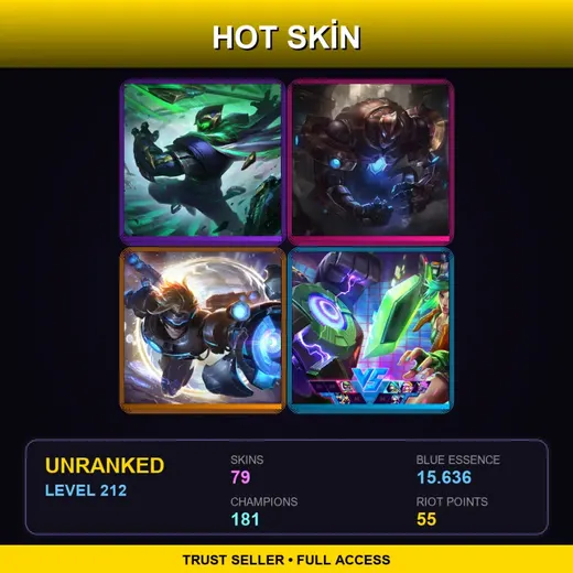 VN | Conqueror Jax | Hextech Galio | Spirit Blossom Master Yi | Star Guardian Miss Fortune | 79 Skin | 181 Champ | Lv212 — Infiltrator Irelia