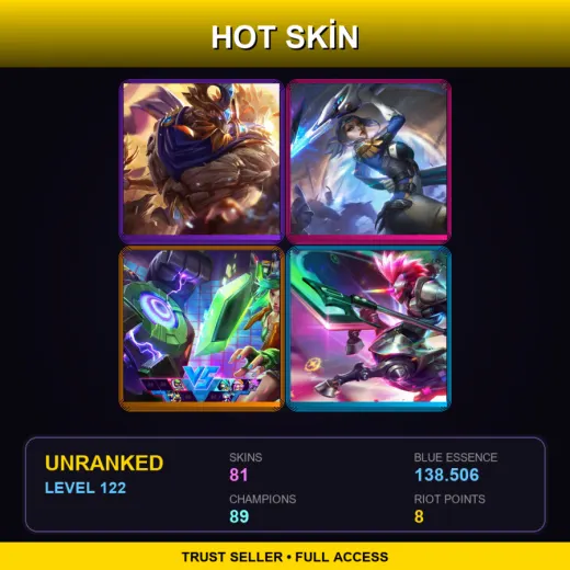 LAN | Victorious Maokai | Pulsefire Fiora | Arcade Riven | Arcade Hecarim | 81 Skin | 89 Champ | Lv122