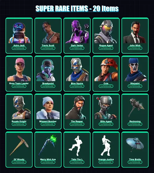[PS4/PS5/PC] | Astro Jack | Travis Scott | Dark Vertex | Rogue Agent | John Wick | 269 skin | 183 pickaxe | 168 emote | 147 glider | Lv1876