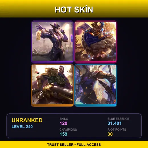 BR | Victorious Twisted Fate | Victorious Maokai | Victorious Graves | Victorious Aatrox | 120 Skin | 159 Champ | Lv240
