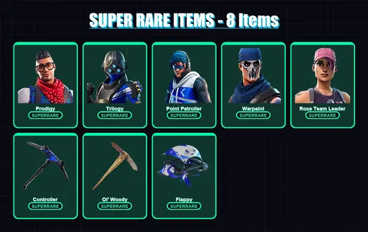 [PC/XBOX] | Prodigy | Trilogy | Point Patroller | Warpaint | Rose Team Leader | 46 skin | 64 pickaxe | 71 emote | 68 glider | Lv1046