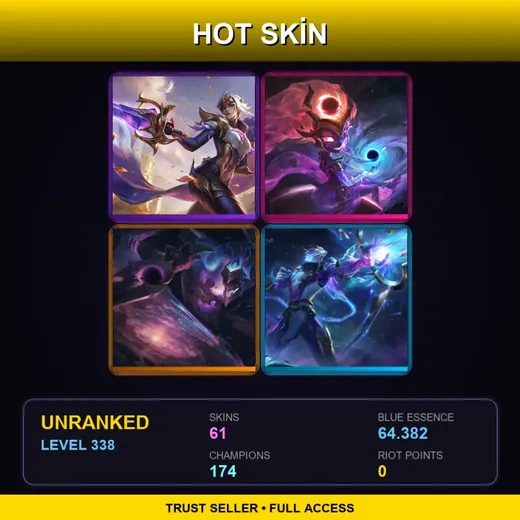 LAS | Victorious Fiora | Spirit Blossom Evelynn | Battle Academia Leona | High Noon Katarina | 61 Skin | 174 Champ | Lv338