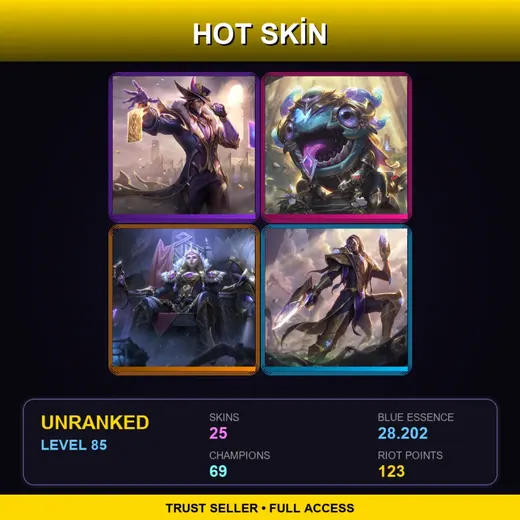 LAN | Victorious Twisted Fate | Victorious Kog'Maw | Victorious Sejuani | Victorious Lucian | 25 Skin | 69 Champ | Lv85 — Debonair Brand