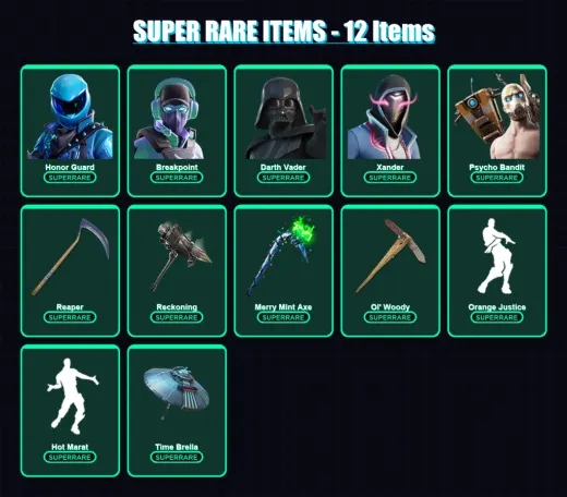 [PC/XBOX/PSN] | Honor Guard | Breakpoint | Darth Vader | Xander | Psycho Bandit | 460 skin | 432 pickaxe | 380 emote | 284 glider | Lv3635
