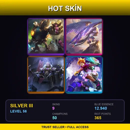 EUW | Victorious Blitzcrank | Victorious Anivia | Victorious Sejuani | Arcade Ezreal | 9 Skin | 50 Champ | Silver III | Lv56 — Pool Party Renekton