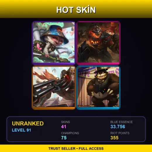 RU | Spirit Blossom Springs Teemo | High Noon Mordekaiser | High Noon Jhin | Prom Queen Annie | 41 Skin | 75 Champ | Lv91