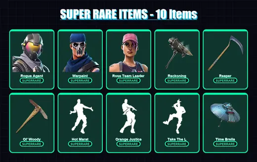 [PS4/PS5/XBOX/PC] | Rogue Agent | Warpaint | Rose Team Leader | Drift | Enforcer | 103 skin | 121 pickaxe | 96 emote | 96 glider | Lv1375