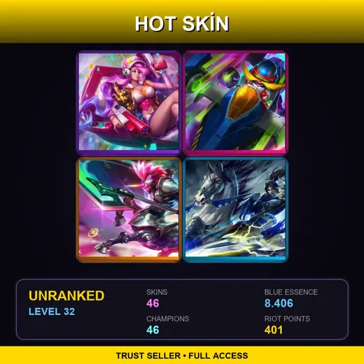 EUW | Arcade Miss Fortune | Arcade Corki | Arcade Hecarim | Warring Kingdoms Xin Zhao | 46 Skin | 46 Champ | Lv32 — Omega Squad Teemo