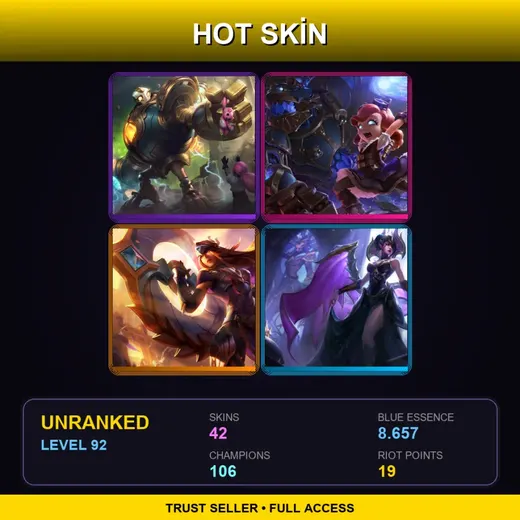 VN | Victorious Blitzcrank | Hextech Annie | Victorious Sivir | Victorious Morgana | 42 Skin | 106 Champ | Lv92