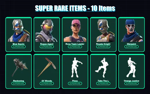 [PC/XBOX/PSN] | Blue Squire | Rogue Agent | Rose Team Leader | Royale Knight | Warpaint | 32 skin | 25 pickaxe | 33 emote | 32 glider | Lv331