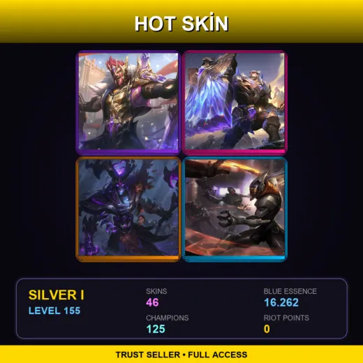 SG | Victorious Draven | Victorious Braum | Elderwood Karthus | PROJECT: Yi | 46 Skin | 125 Champ | Silver I | Lv155