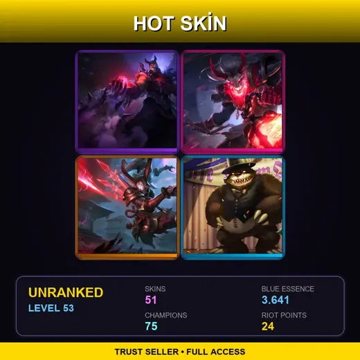 EUW | Blood Moon Shen | Blood Moon Thresh | Blood Moon Kalista | Prom Queen Annie | 51 Skin | 75 Champ | Lv53