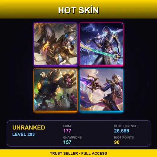 EUW | Prestige Obsidian Dragon Sett | Prestige HEARTSTEEL Yone | Victorious Blitzcrank | Victorious Fiora | 177 Skin | 157 Champ | Lv283