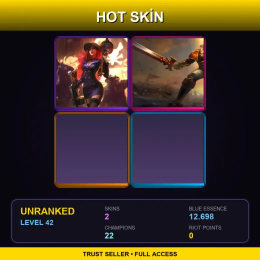LAN | Crime City Miss Fortune | Sanguine Garen | 2 Skin | 22 Champ | Lv42