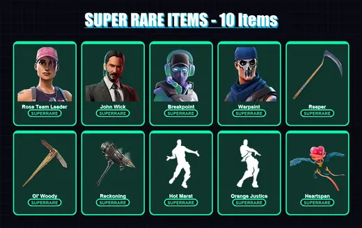 [PC/XBOX] | Rose Team Leader | John Wick | Breakpoint | Warpaint | Rox | 141 skin | 95 pickaxe | 113 emote | 92 glider | Lv1473