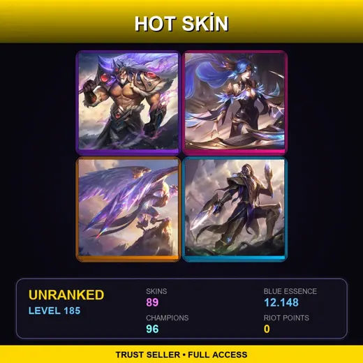 TR | Victorious Tryndamere | Victorious Sona | Victorious Anivia | Victorious Lucian | 89 Skin | 96 Champ | Lv185