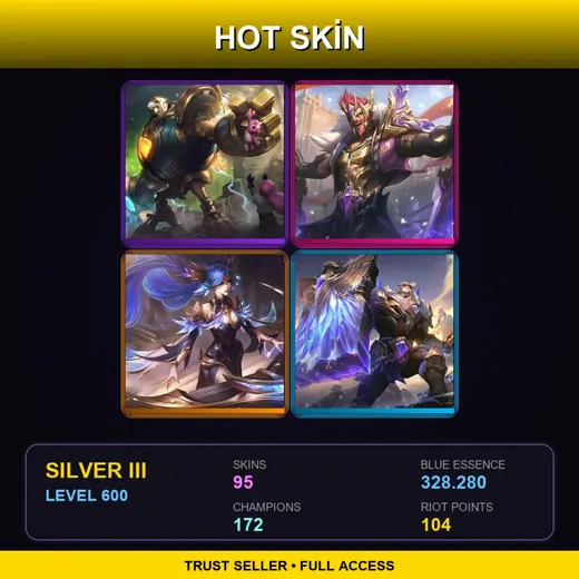 SG | Victorious Blitzcrank | Victorious Draven | Victorious Sona | Victorious Braum | 95 Skin | 172 Champ | Silver III | Lv600