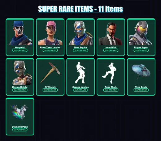 [PC/XBOX/PSN] | Warpaint | Rose Team Leader | Blue Squire | John Wick | Rogue Agent | 200 skin | 191 pickaxe | 136 emote | 111 glider | Lv1538