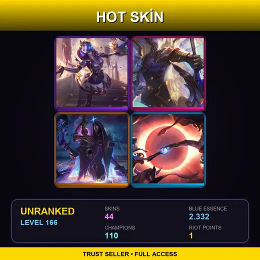 SG | Victorious Orianna | Victorious Aatrox | Blood Moon Shen | Star Guardian Lux | 44 Skin | 110 Champ | Lv166