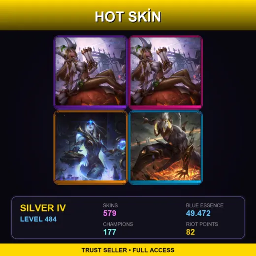 EUW | Prestige Bewitching Miss Fortune (2022) | Prestige Bewitching Miss Fortune | Cosmic Queen Ashe | 579 Skin | 177 Champ | Silver IV | Lv484