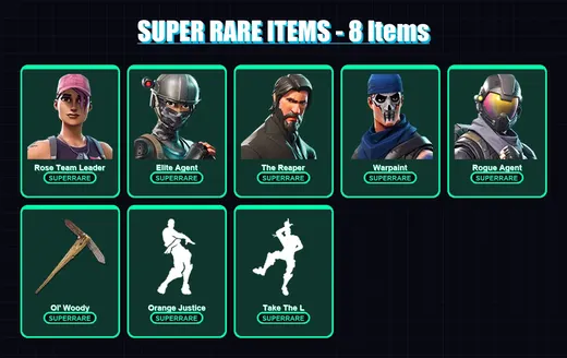 [PC/PSN] | Rose Team Leader | Elite Agent | The Reaper | Warpaint | Rogue Agent | 49 skin | 38 pickaxe | 32 emote | 29 glider | Lv293