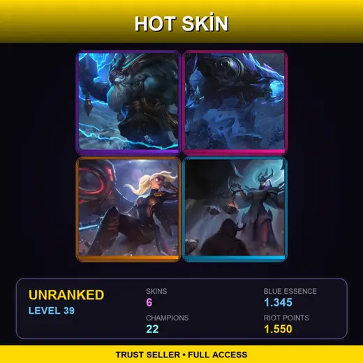 EUW | Thunder Lord Ornn | Blackfrost Rek'Sai | Riot Kayle | Judgment Kayle | 6 Skin | 22 Champ | Lv39