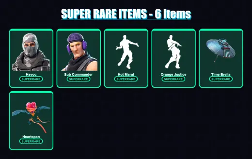 [PC/XBOX/PSN] | Havoc | Sub Commander | Spectra Knight | Omegarok | Blackheart | 26 skin | 55 pickaxe | 55 emote | 60 glider | Lv929