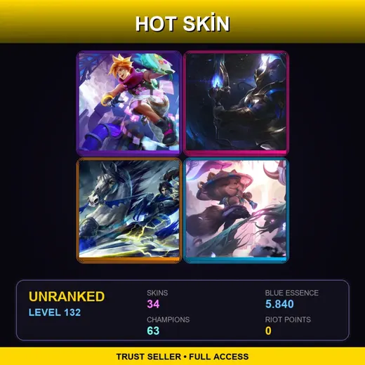BR | Cosmic Defender Xin Zhao | Spirit Blossom Teemo | Arcade Ezreal | Elderwood Xayah | 34 Skin | 63 Champ | Lv132
