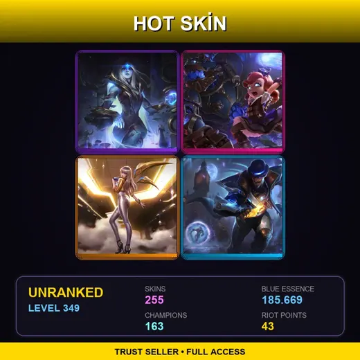 OCE | Cosmic Queen Ashe | Hextech Annie | Prestige K/DA Kai'Sa | Pulsefire Twisted Fate | 255 Skin | 163 Champ | Lv349
