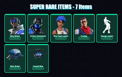 [PC/XBOX/PSN] | Blue Striker | Carbon Commando | Blue Team Leader | Prodigy | The Visitor | 27 skin | 17 pickaxe | 31 emote | 31 glider | Lv494
