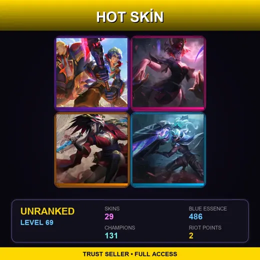 EUW | Battle Academia Wukong | Blood Moon Evelynn | Blood Moon Akali | Lunar Eclipse Senna | 29 Skin | 131 Champ | Lv69